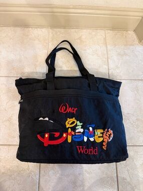 Walt Disney World Black Embroidered Tote Bag